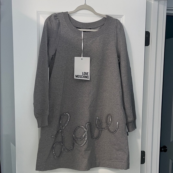 Love Moschino Charcoal Dress with Metallic Details - Picture 1 of 5